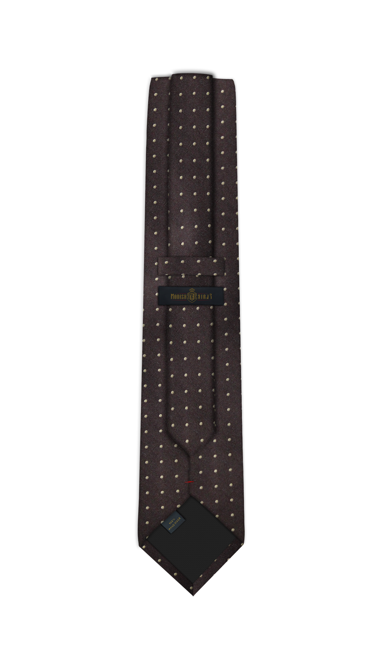 Luxury Dark Brown/Beige Dots Jacquard Tie