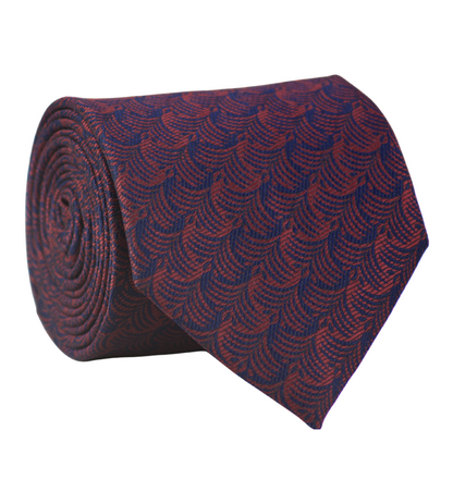 Cravate Jacquard Luxe Bordeaux~Bleu