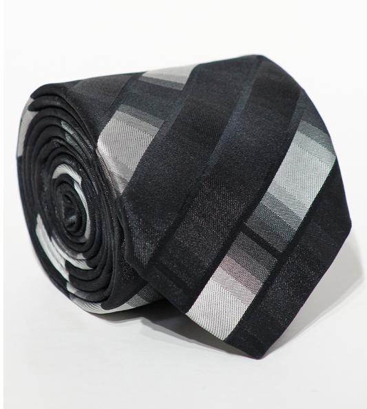 Luxury Mixed Gray /Black Silk Tie