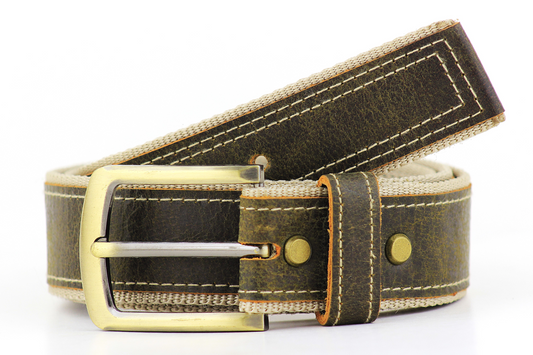 Luxury Leather & Canvas Belt