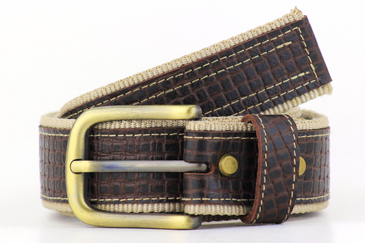 Luxury Leather & Canvas Belt