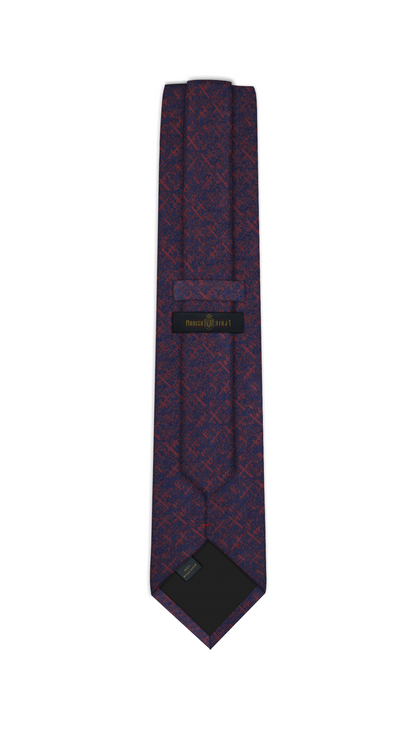 Cravate Jacquard Luxe Marron-Marine