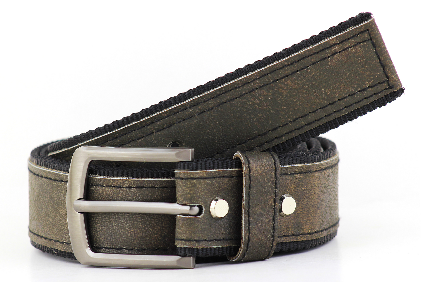 Luxury Leather & Canvas Belt