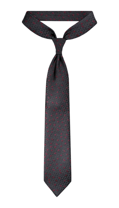 Luxury Black~Red Jacquard Tie