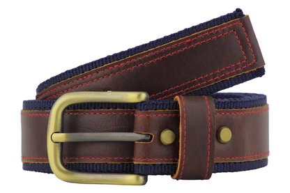 Luxury Leather & Canvas Belt