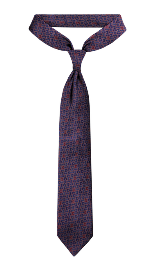 Luxury Red~Navy Jacquard Tie
