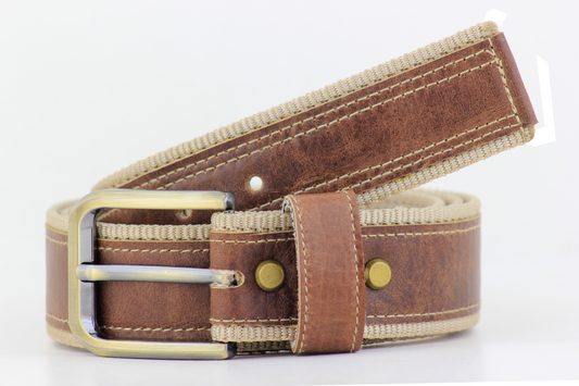Luxury Leather & Canvas Belt