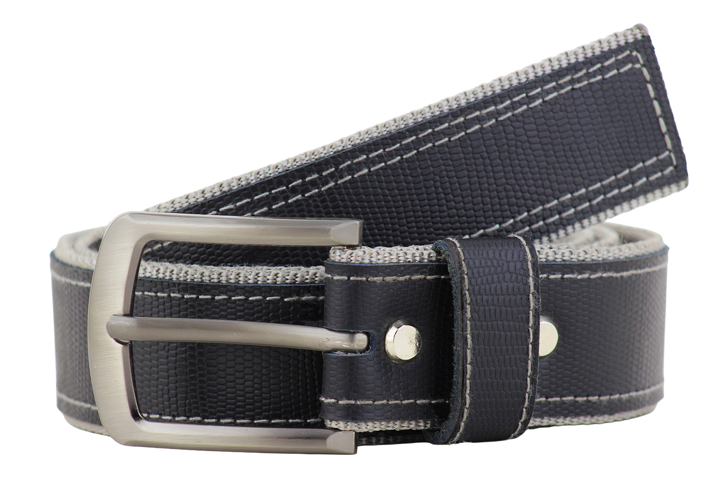 Luxury Leather & Canvas Belt