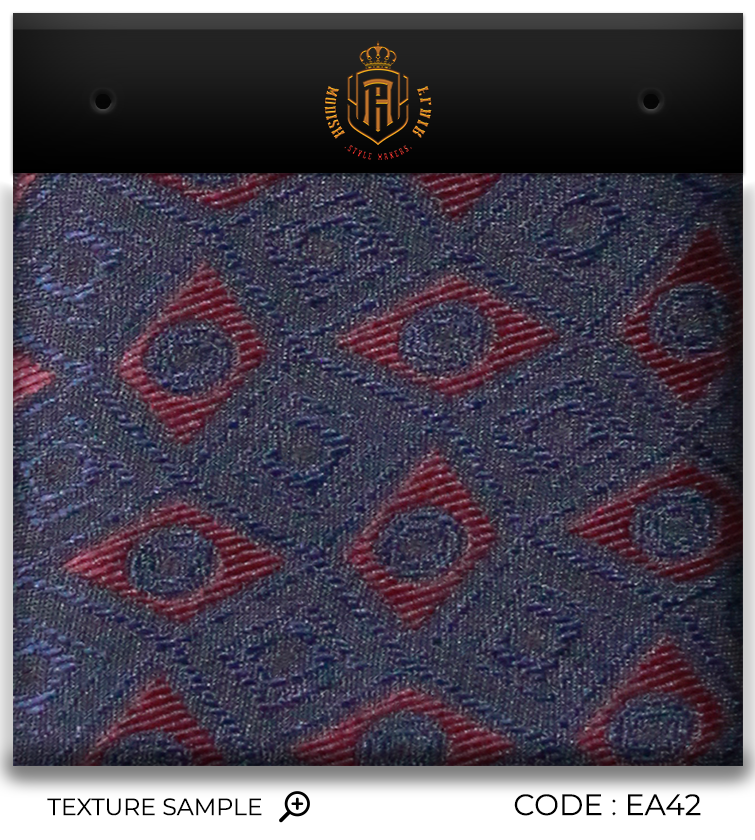 Luxury Navy~Red Jacquard Tie