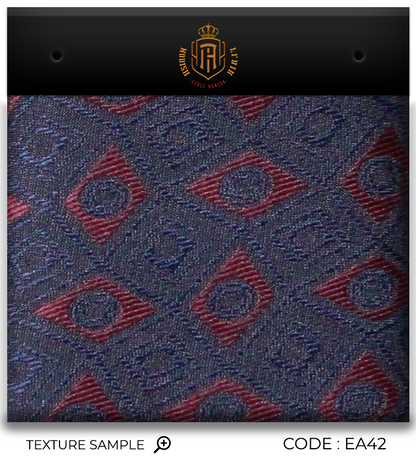 Luxury Navy~Red Jacquard Tie