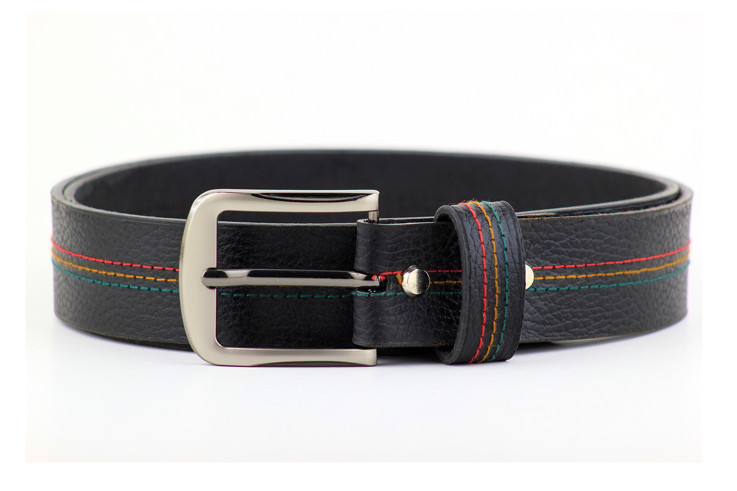 Luxury Casual Belt With Brand Color Stitching