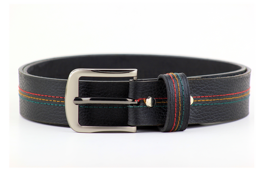 Luxury Casual Belt With Brand Color Stitching