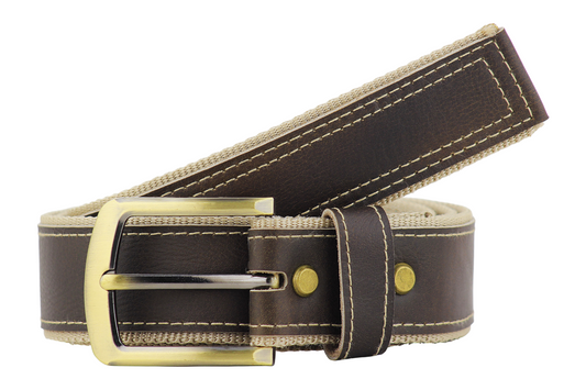 Luxury Leather & Canvas Belt