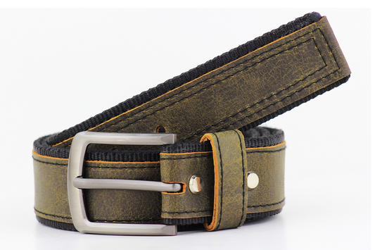 Luxury Leather & Canvas Belt