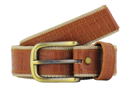 Luxury Leather & Canvas Belt