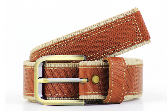Luxury Leather & Canvas Belt