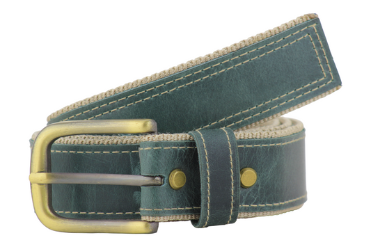 Luxury Leather & Canvas Belt