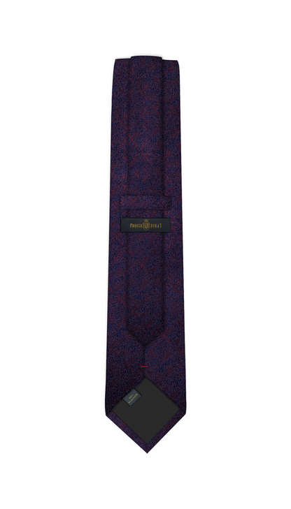 Luxury Navy~Red Jacquard Tie