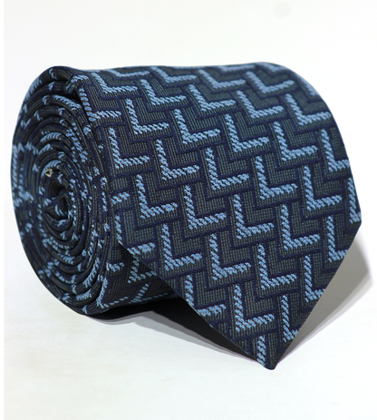 Luxury Navy Blue Jacquard Tie