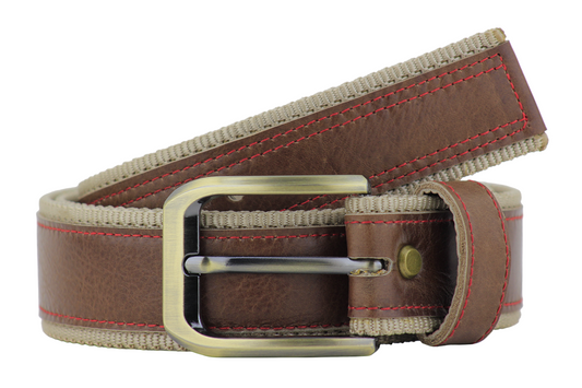 Luxury Leather & Canvas Belt