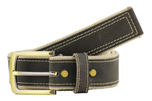 Luxury Leather & Canvas Belt