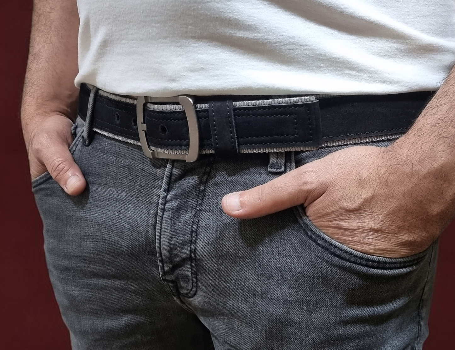 Ceinture Luxe en Cuir et Toile