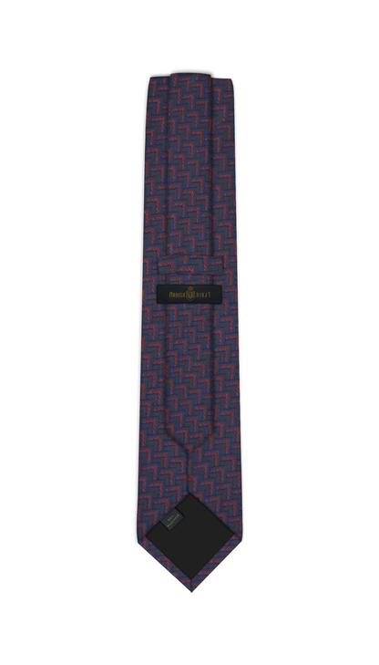 Cravate Jacquard Luxe Bordeaux~Bleu