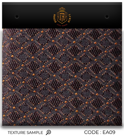 Luxury Brown~Orange Jacquard Tie