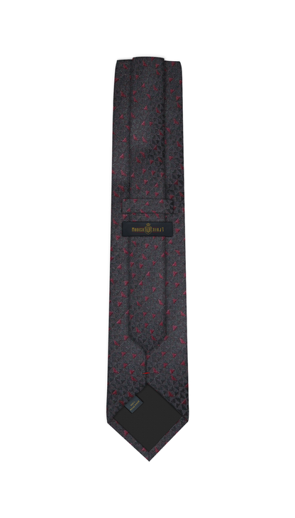 Cravate Jacquard Luxe Noir~Rouge