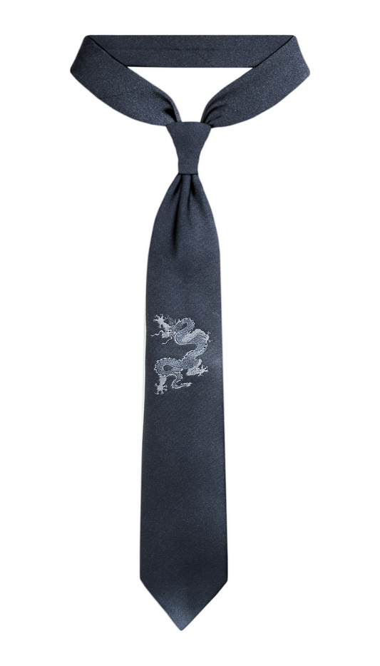 Luxury Dark Gray Silk Tie