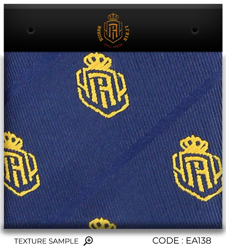 Cravate Jacquard Bleu Marine de Marque de Luxe