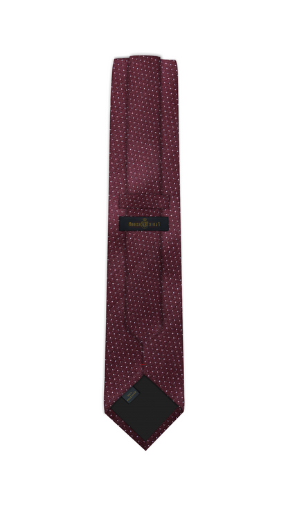 Luxury Maroon/White Dots Jacquard Tie