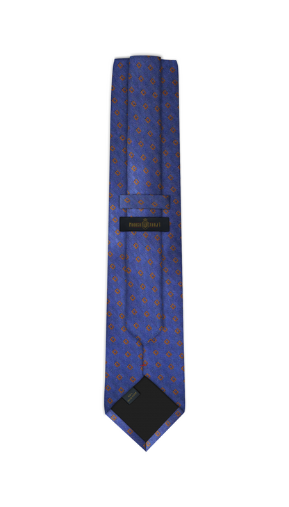 Luxury Blue/Orange Jacquard Tie