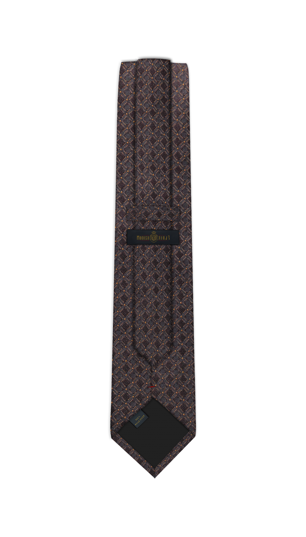 Luxury Brown~Orange Jacquard Tie