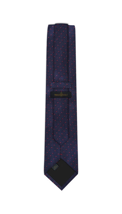 Luxury Navy Blue/Red Jacquard Tie