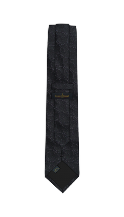 Luxury Black Pattern Silk Tie