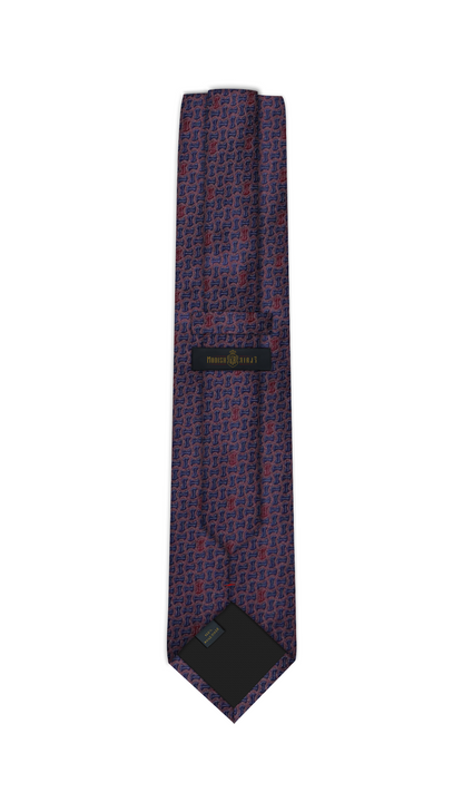 Luxury Red~Navy Jacquard Tie
