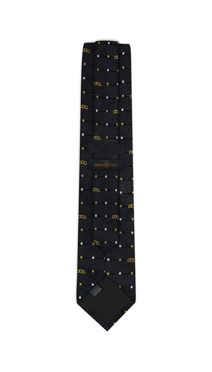 Luxury Black/Polka Dots Silk Tie
