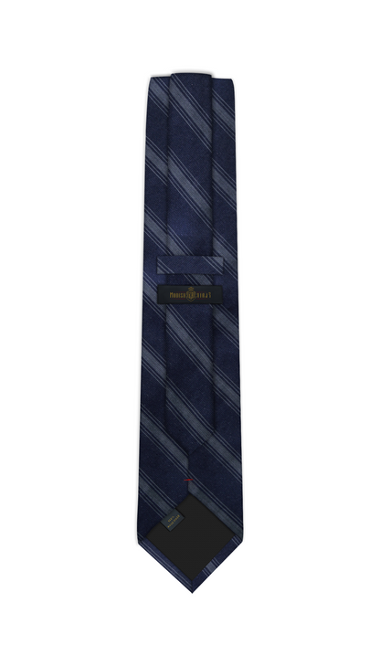 Luxury Navy Blue/Gray Jacquard Tie