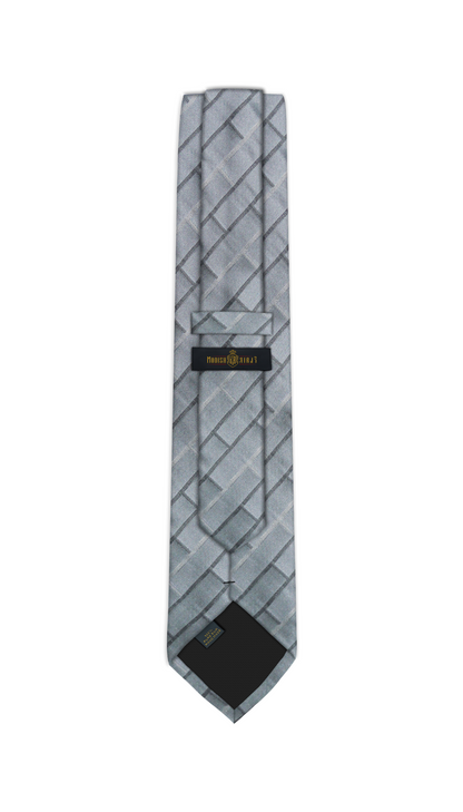 Luxury MIxed Silver/Gray Silk Tie
