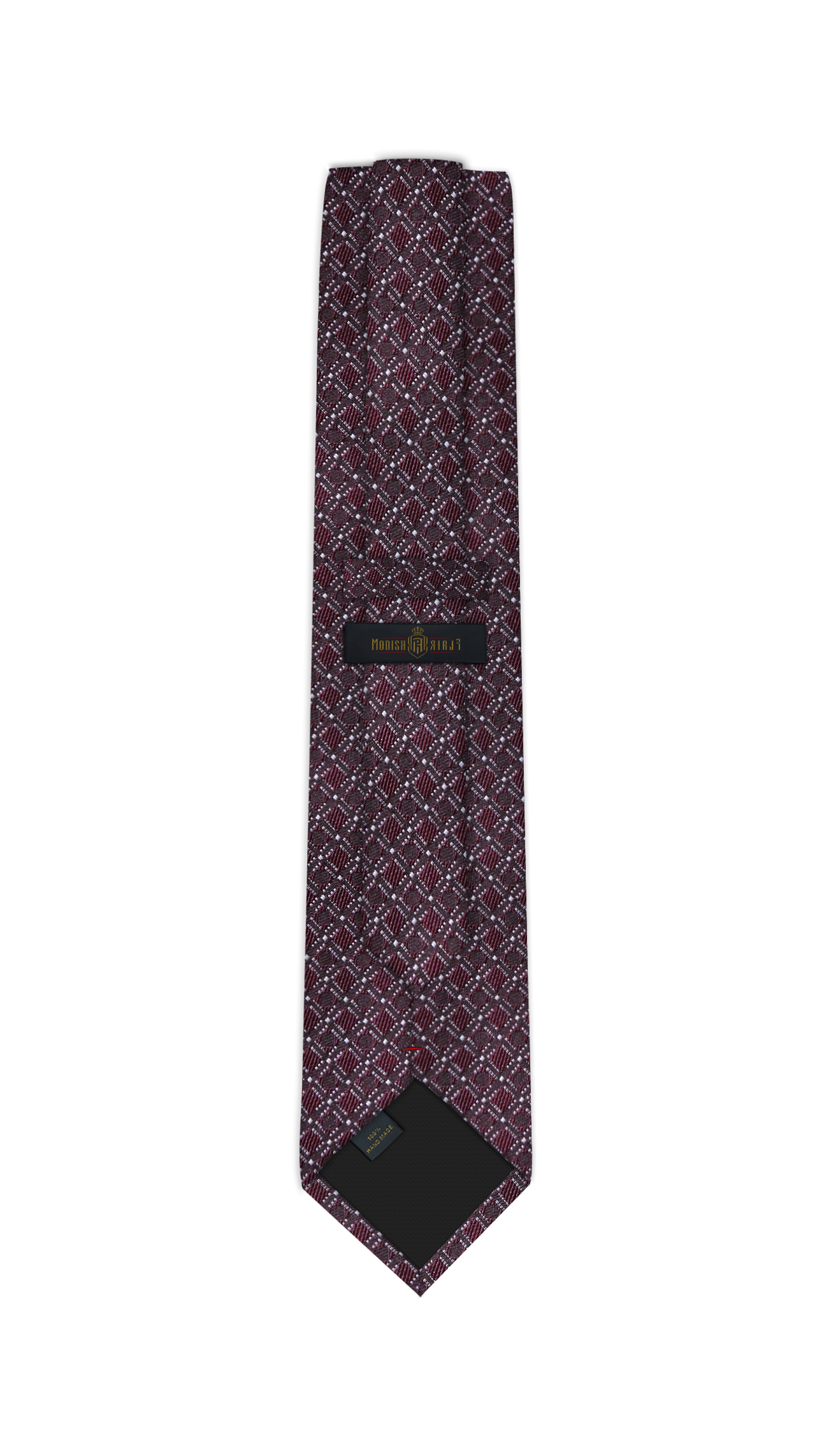 Luxury Maroon~White Jacquard Tie