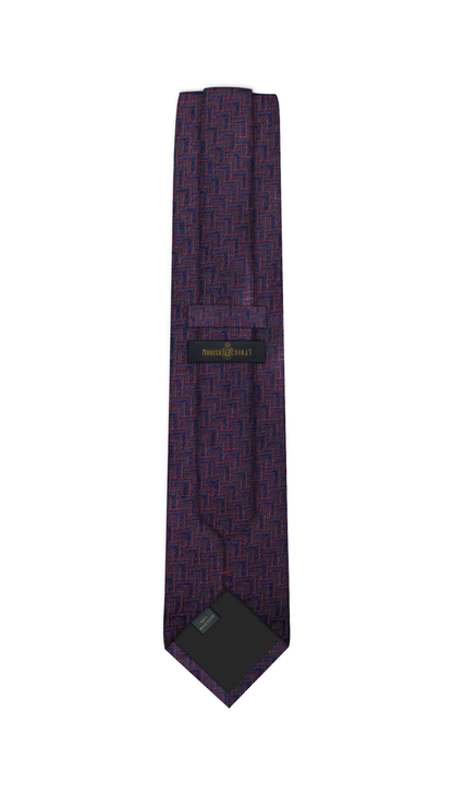 Luxury Maroon~Navy Jacquard Tie