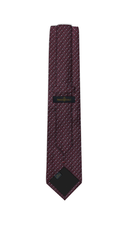 Luxury Burgundy/White Dots Jacquard Tie
