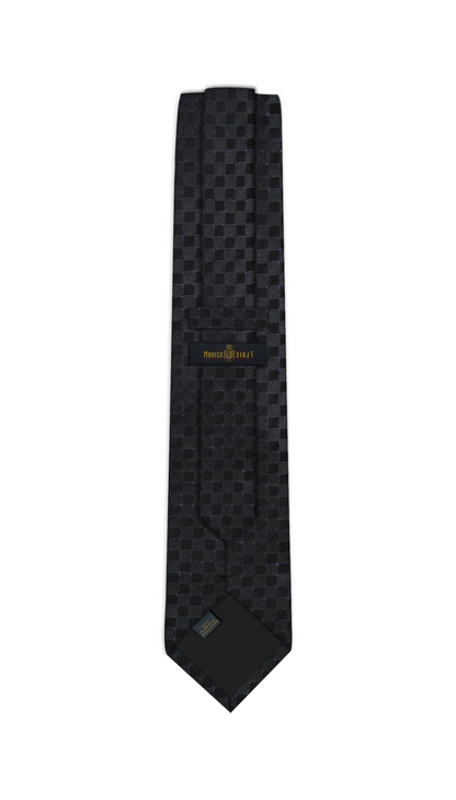 Luxury Black Pattern Silk Tie