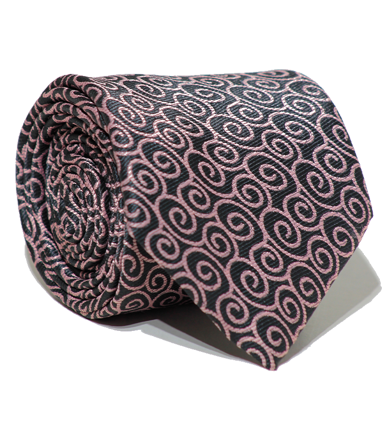 Luxury Black~Pink Jacquard Tie