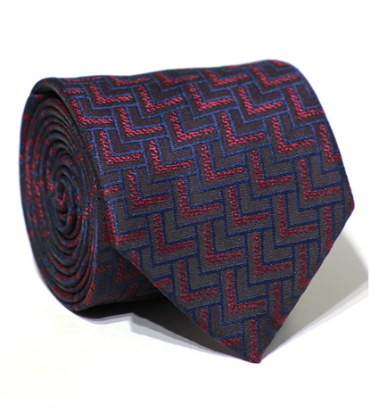 Cravate Jacquard Luxe Bordeaux~Bleu
