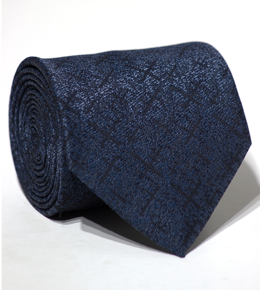 Luxury Navy Blue Jacquard Tie