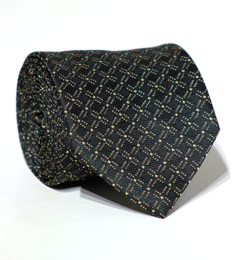 Luxury Black~Gold Jacquard Tie