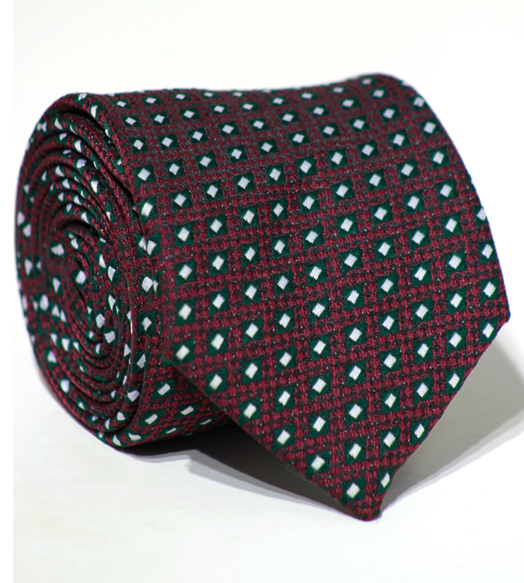Luxury Maroon/Green Jacquard Tie