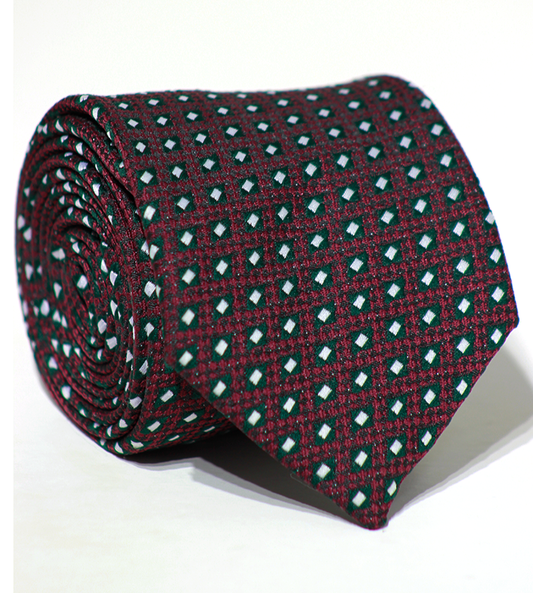 Luxury Maroon/Green Jacquard Tie